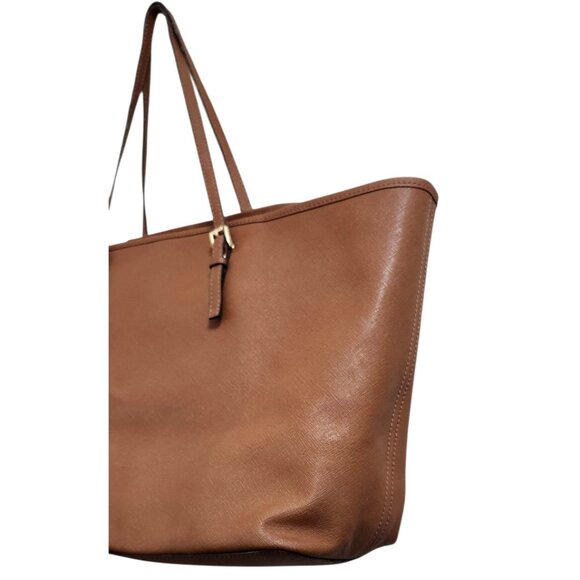 MICHAEL KORS Saffiano  Leather Brown Jet Set Travel Tote - Picture 7 of 16